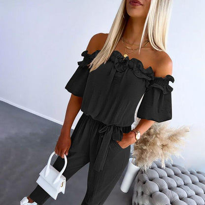 Cami Jumpsuit | Off-Shoulder, Flirty Frill Design 1