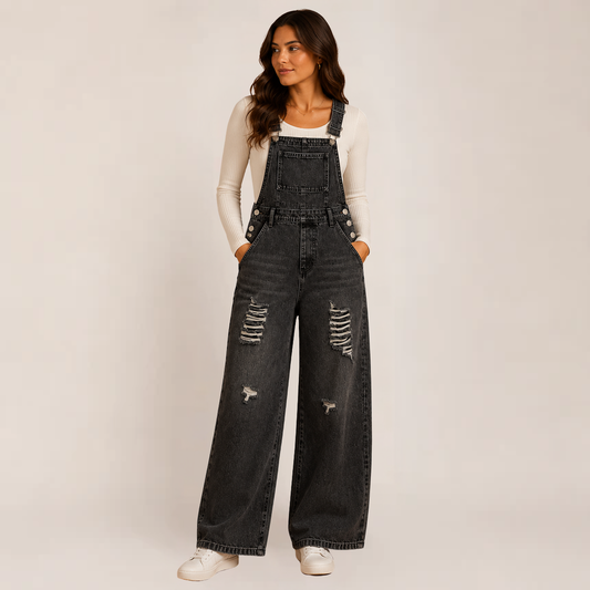 Carmelita Denim Jumpsuit | Vintage Wash, Relaxed Fit for Women