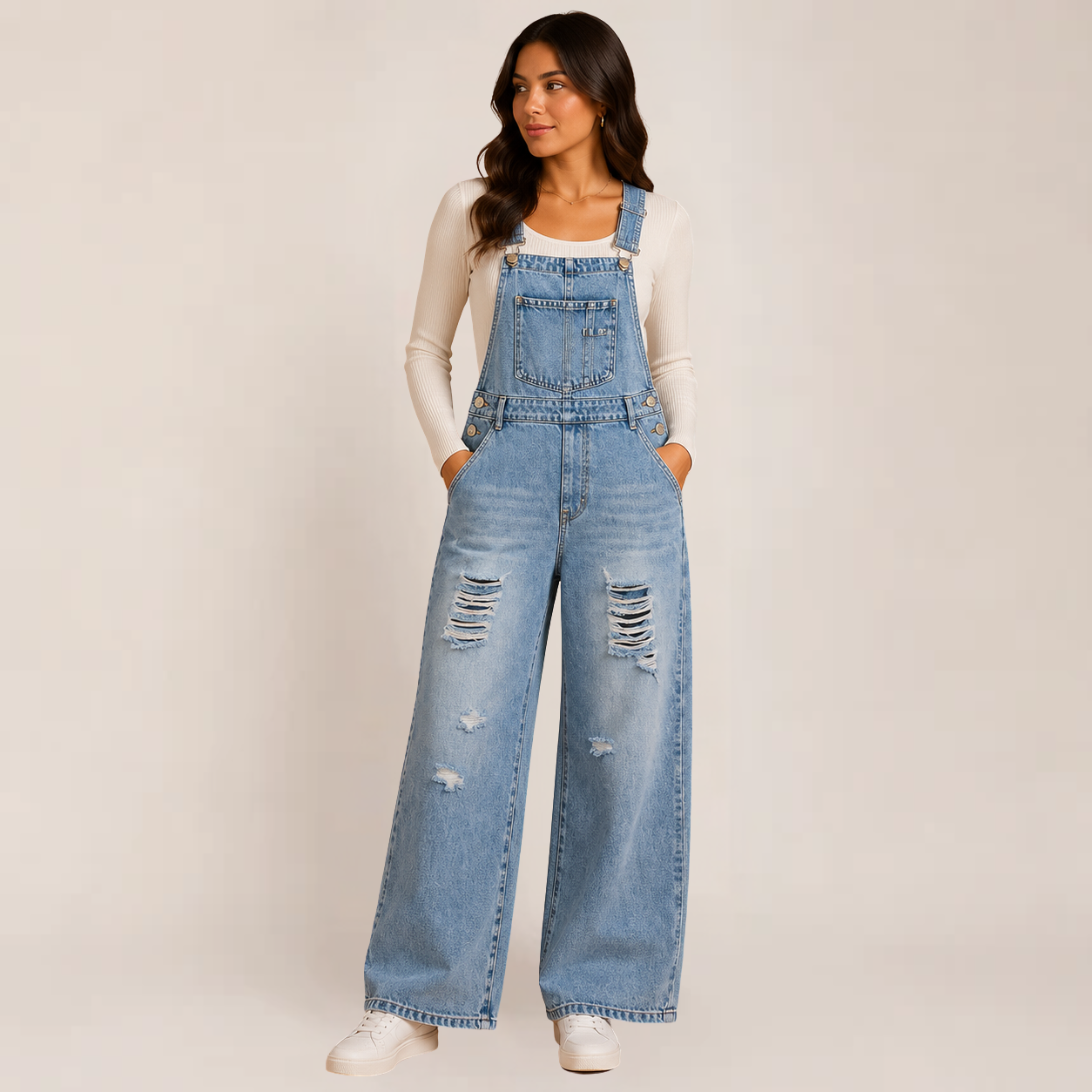 Carmelita Denim Jumpsuit | Vintage Wash, Relaxed Fit for Women