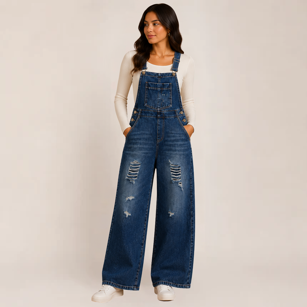 Carmelita Denim Jumpsuit | Vintage Wash, Relaxed Fit for Women
