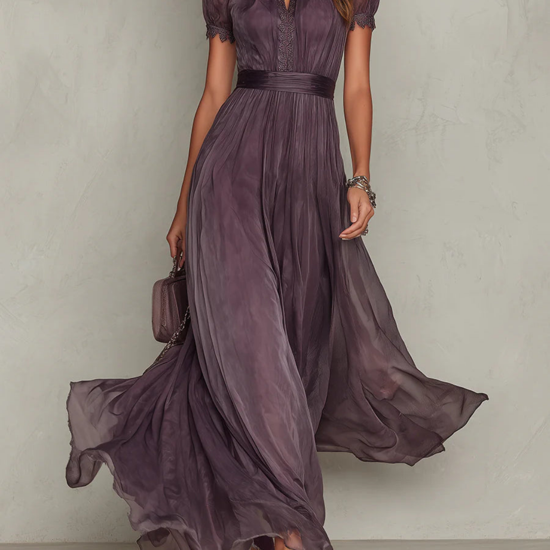 Celeste Maxi Dress | Elegant Lace Trim, Flowing Chiffon 3