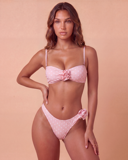 Cleo Bikini Set | Blush Pink, High Cut Bikini Bottoms 0