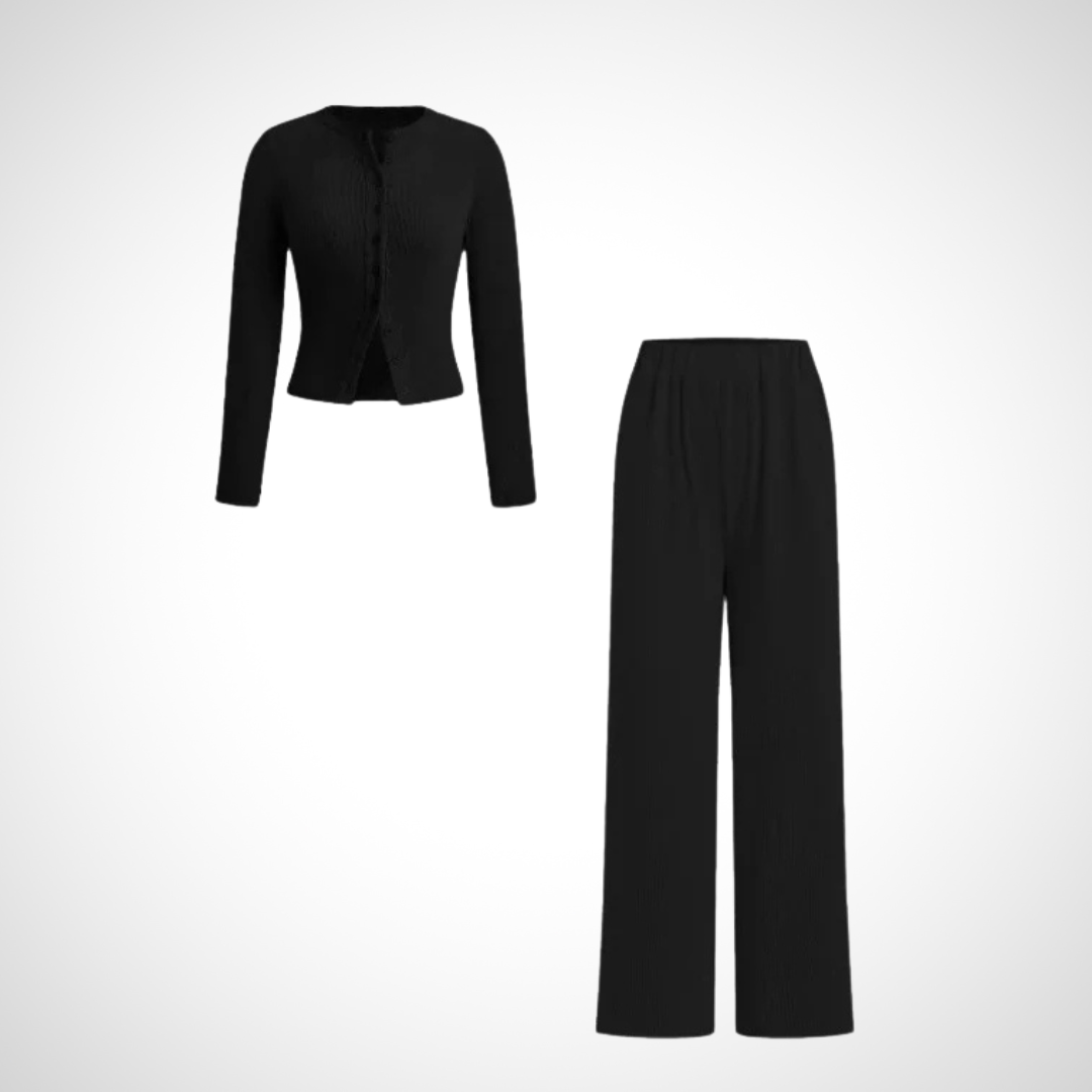 Cora Button Front Set | Long Sleeve Top and Pants 2