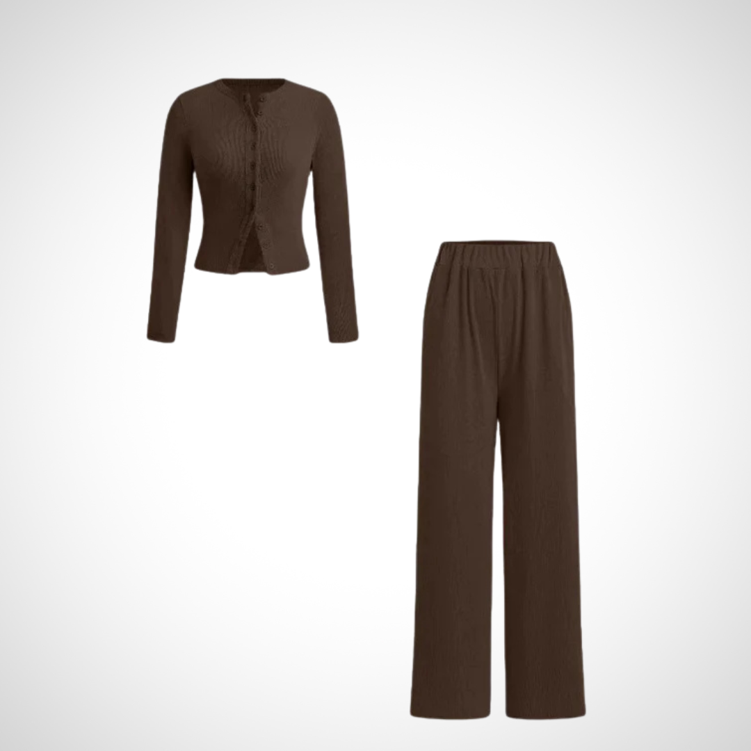 Cora Button Front Set | Long Sleeve Top and Pants 4