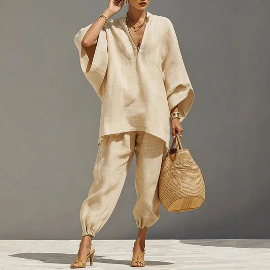 Cora Linen Matching Set | Lightweight, Breathable Fabric 0