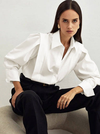 Cora Women's Blouse | Long Sleeve, Easy-Care Polyester, Straight Fit 0