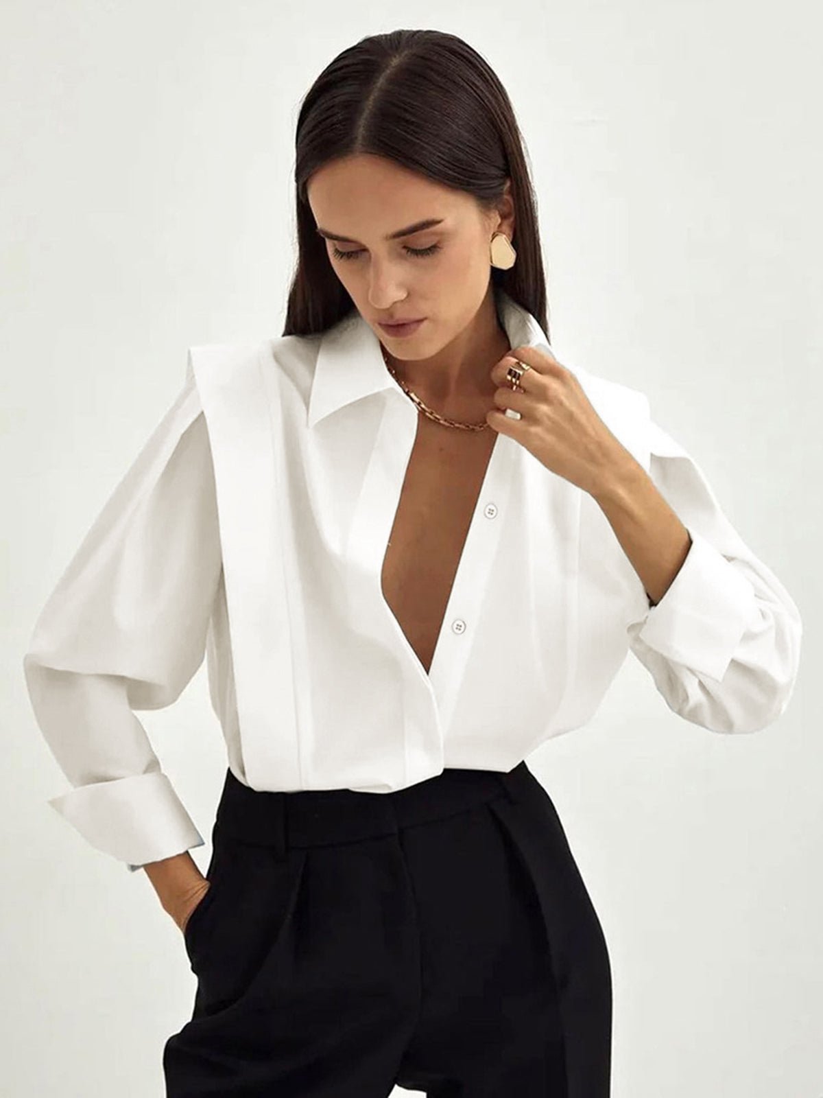 Cora Women's Blouse | Long Sleeve, Easy-Care Polyester, Straight Fit 1