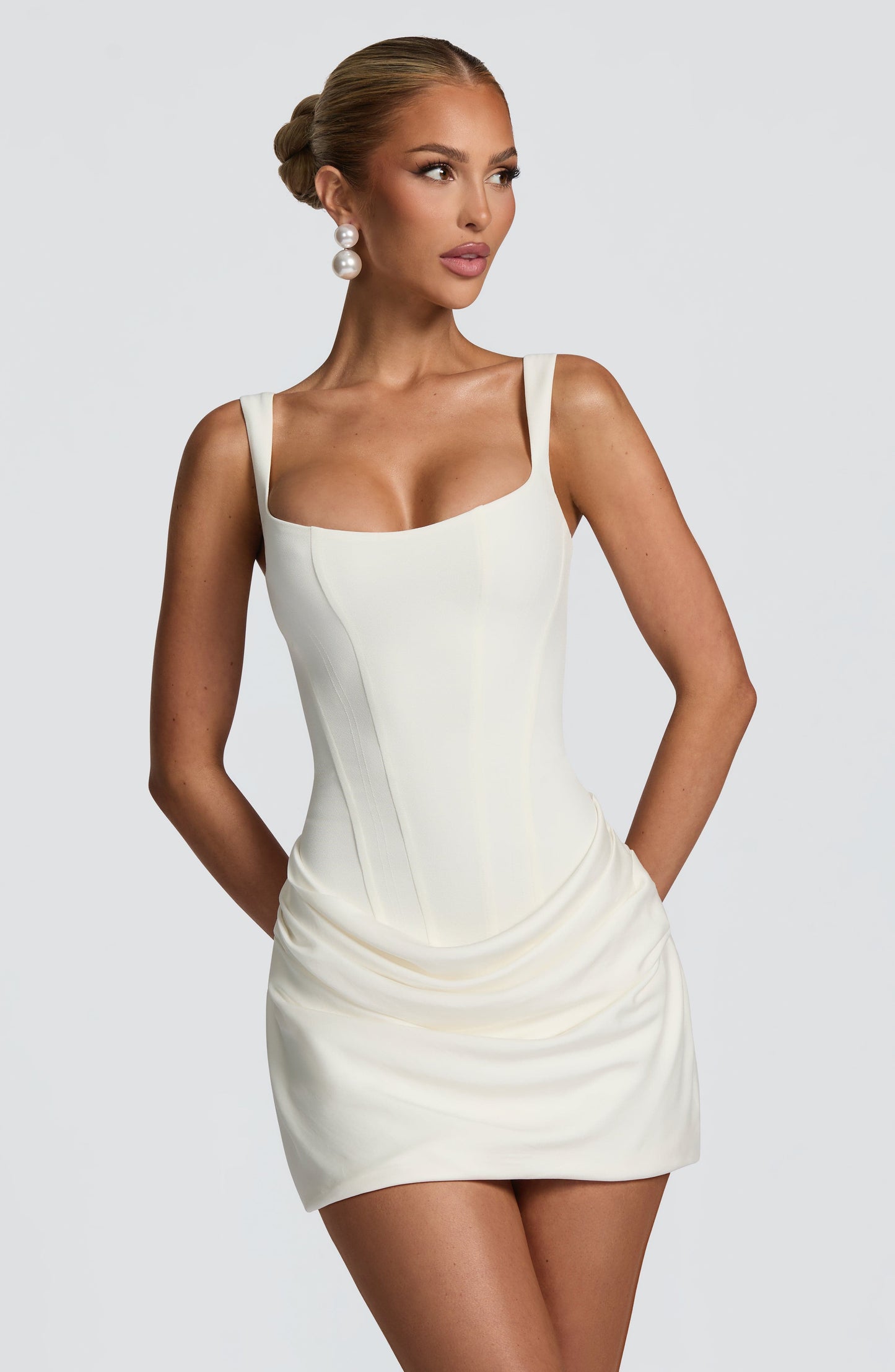 Cora Women's Dress | Structured Crepe, Elegant Mini Cocktail Dress 0