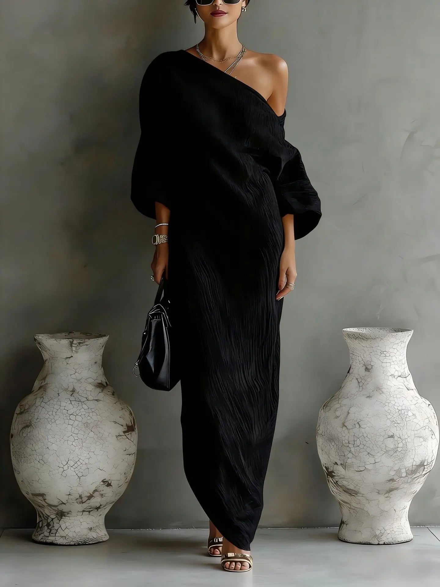 Daisy One Shoulder Dress | Textured Linen, Asymmetrical Hem 6