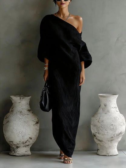 Daisy One Shoulder Dress | Textured Linen, Asymmetrical Hem 6