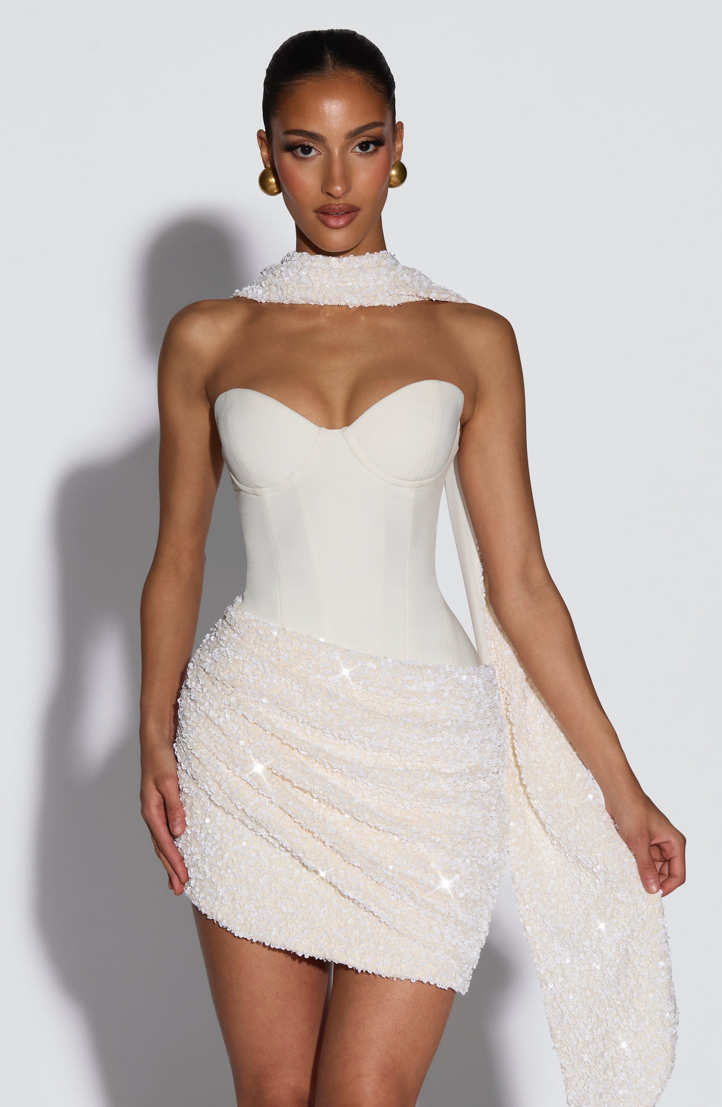 Dazzle Cocktail Dress | Sequin Velvet, Strapless Mini 4