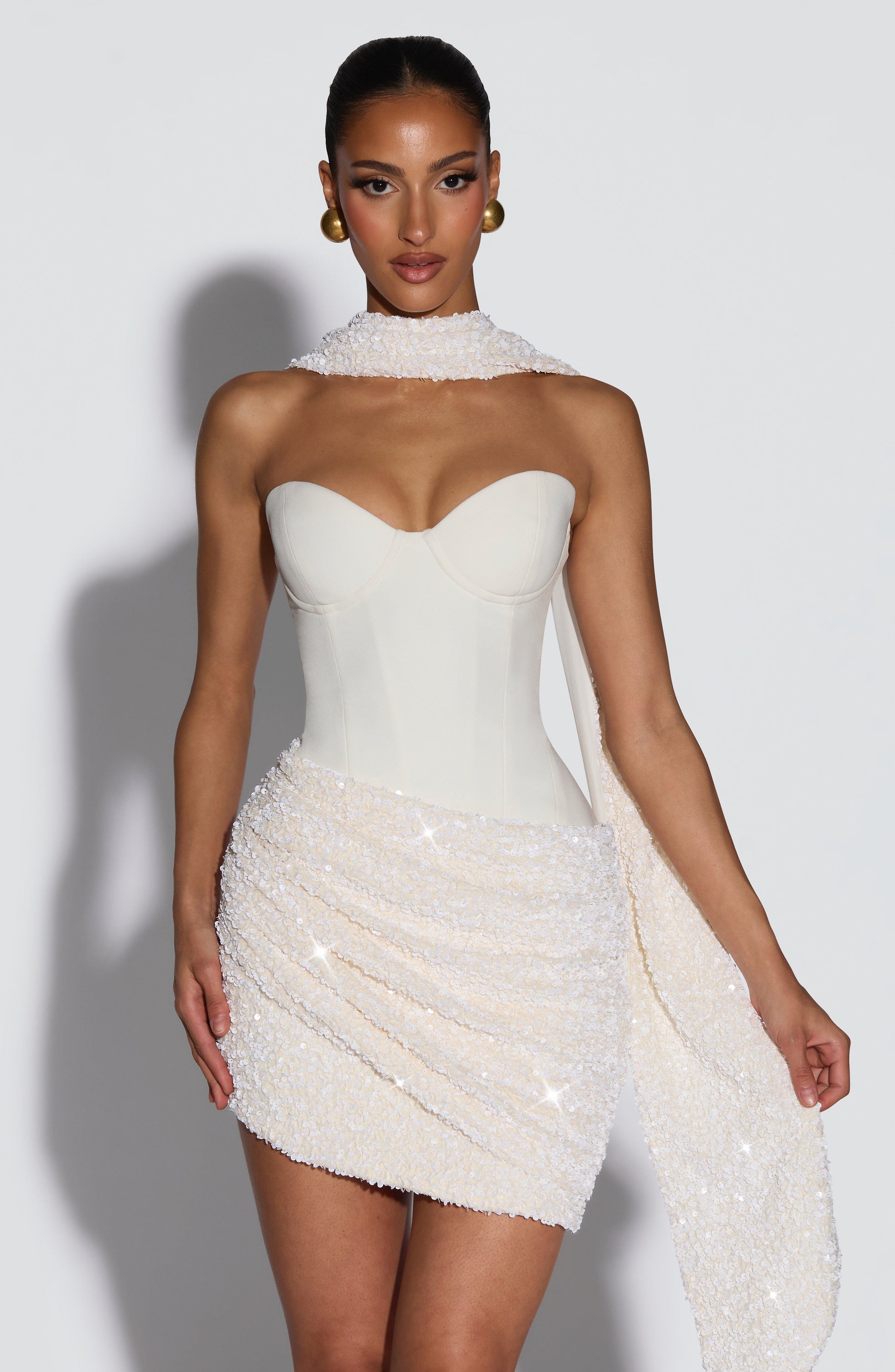 Dazzle Cocktail Dress | Sequin Velvet, Strapless Mini 4