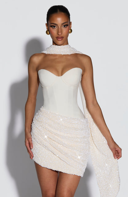 Dazzle Cocktail Dress | Sequin Velvet, Strapless Mini 4