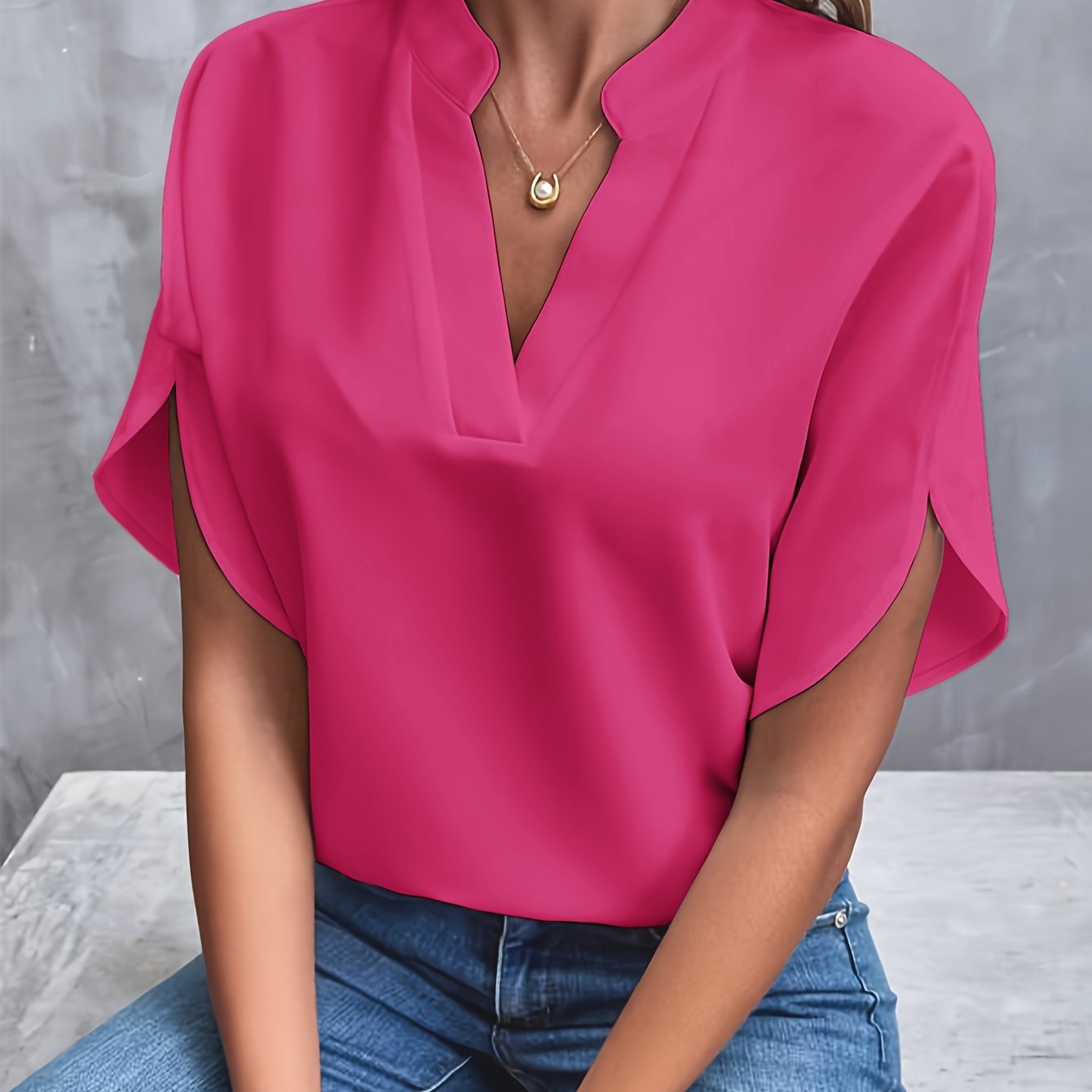 Diana V-Neck Blouse | Lightweight, Versatile Design for Women 2