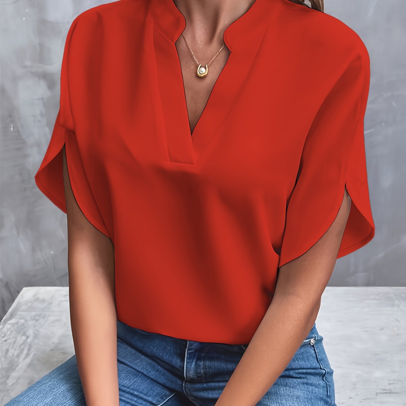 Diana V-Neck Blouse | Lightweight, Versatile Design for Women 3