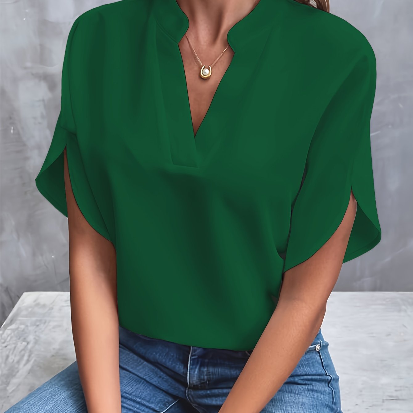 Diana V-Neck Blouse | Lightweight, Versatile Design for Women 4