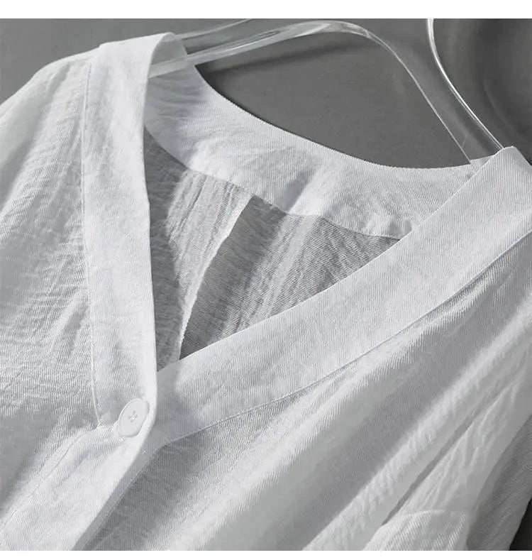 Elysia Summer Blouse | Cotton-Linen Blend, Batwing Sleeves 1