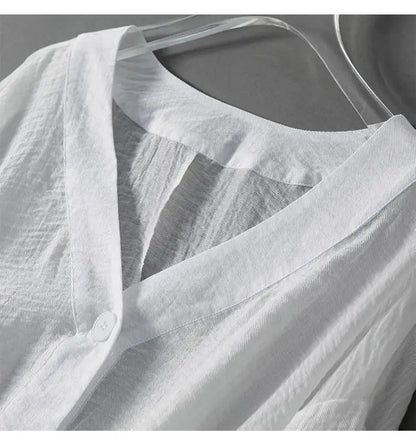 Elysia Summer Blouse | Cotton-Linen Blend, Batwing Sleeves 1
