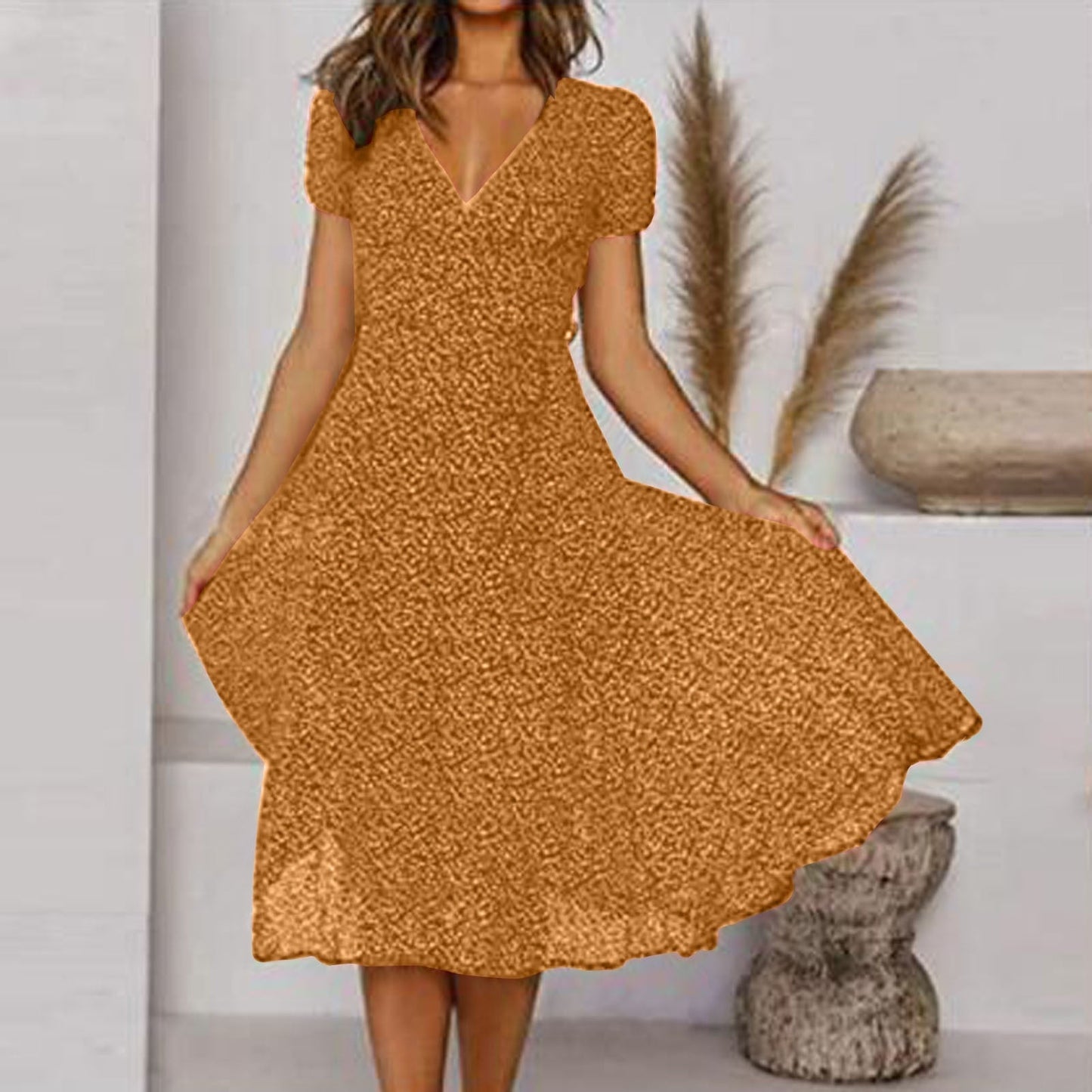 Elysia Women's Dress | Elegant V-Neck, Flattering A-Line Summer Style 2