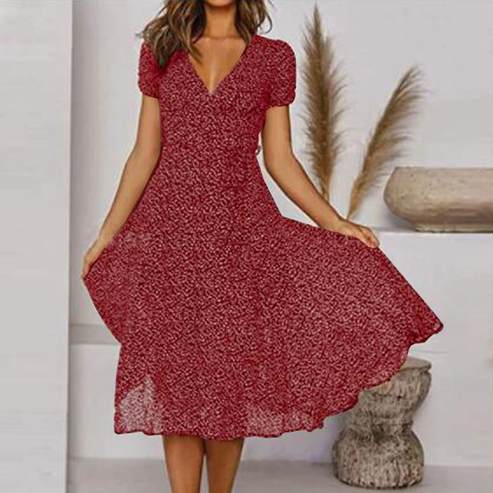 Elysia Women's Dress | Elegant V-Neck, Flattering A-Line Summer Style 3