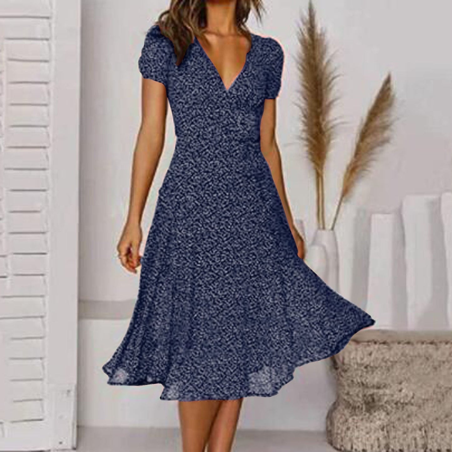 Elysia Women's Dress | Elegant V-Neck, Flattering A-Line Summer Style 4
