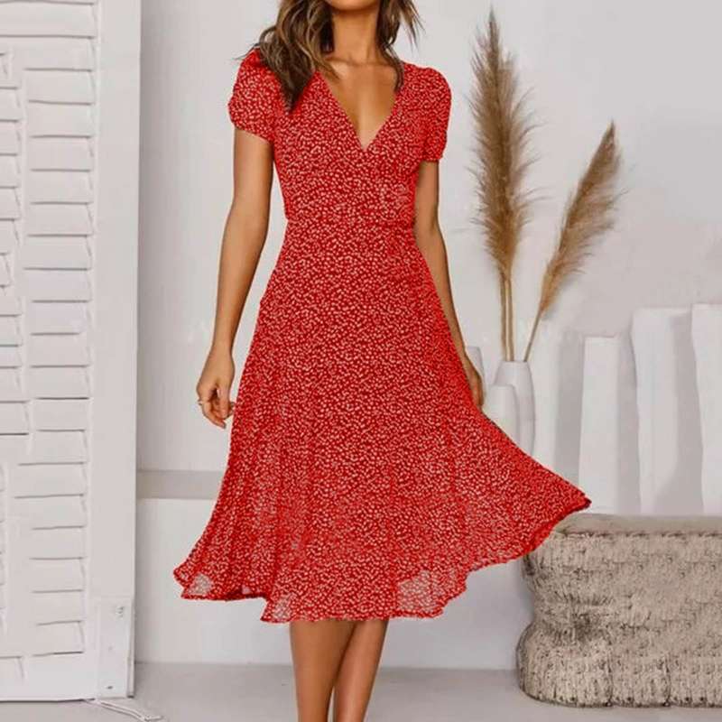 Elysia Women's Dress | Elegant V-Neck, Flattering A-Line Summer Style 6
