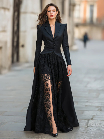 Elysian Women's Gown | Satin Lace, Three-Piece Formal Evening Dress 1