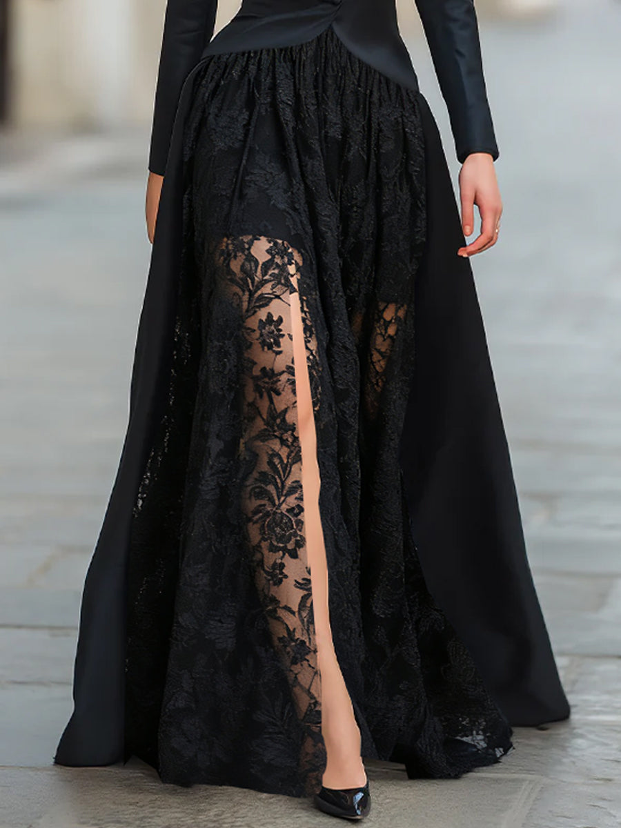 Elysian Women's Gown | Satin Lace, Three-Piece Formal Evening Dress 3