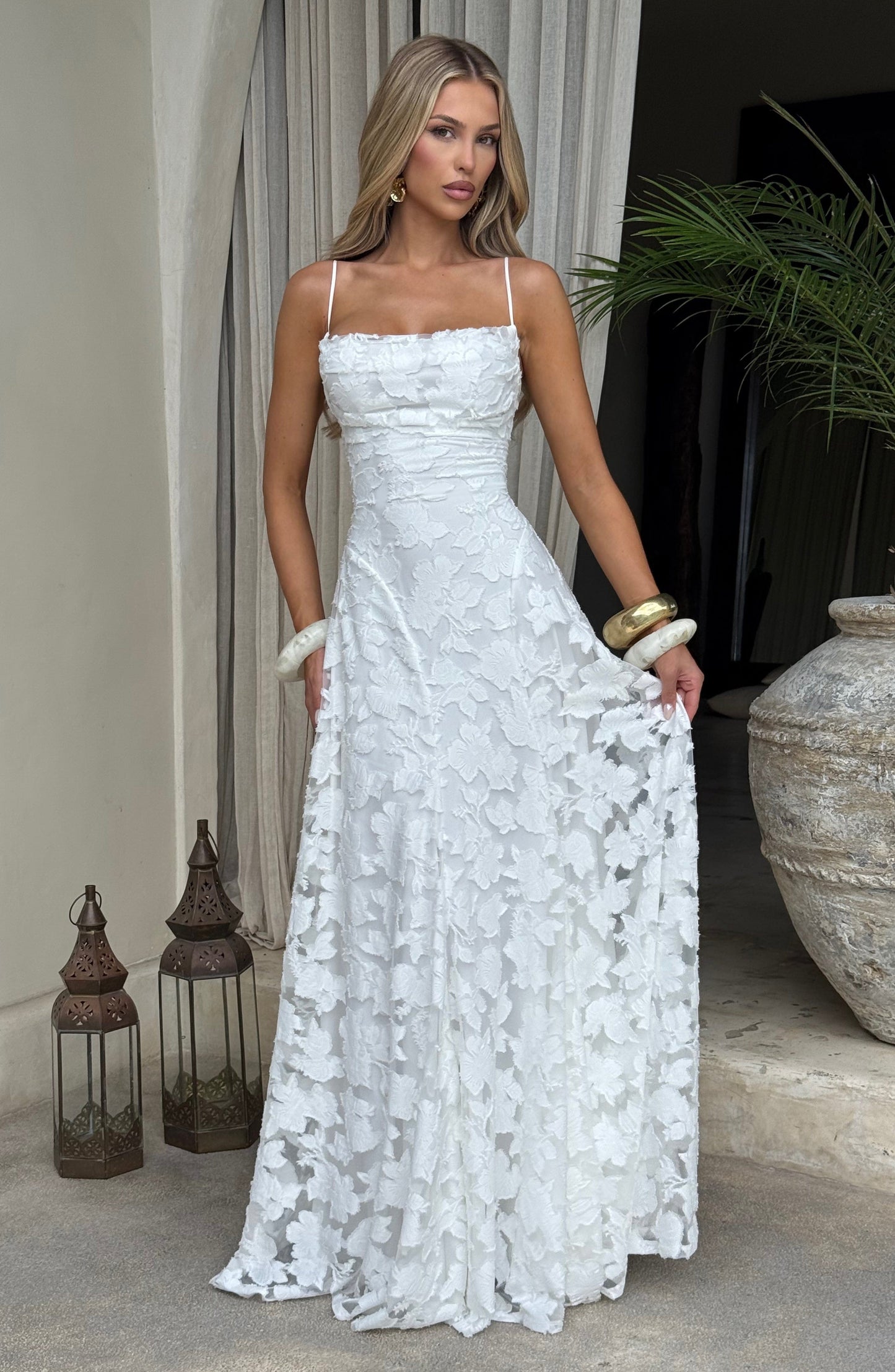 Felicity Maxi Dress | Floral Burnout, Elegant Cowl Neck 2