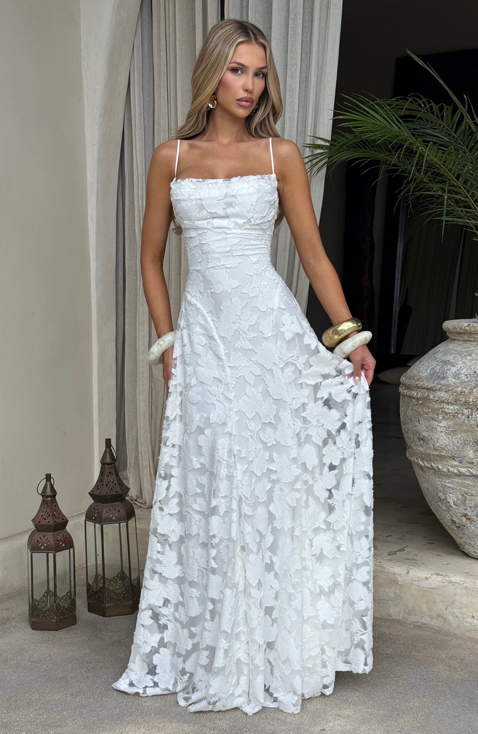 Felicity Maxi Dress | Floral Burnout, Elegant Cowl Neck 2