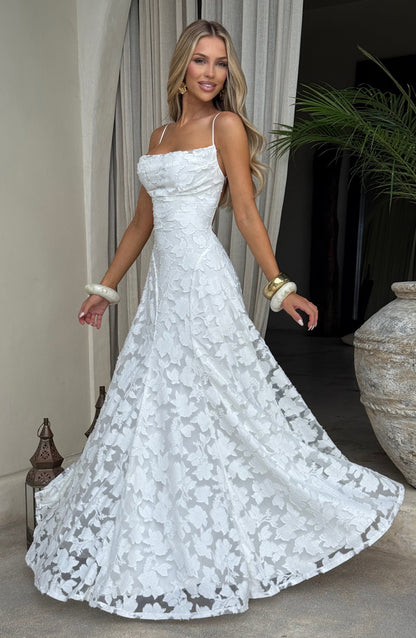 Felicity Maxi Dress | Floral Burnout, Elegant Cowl Neck 3