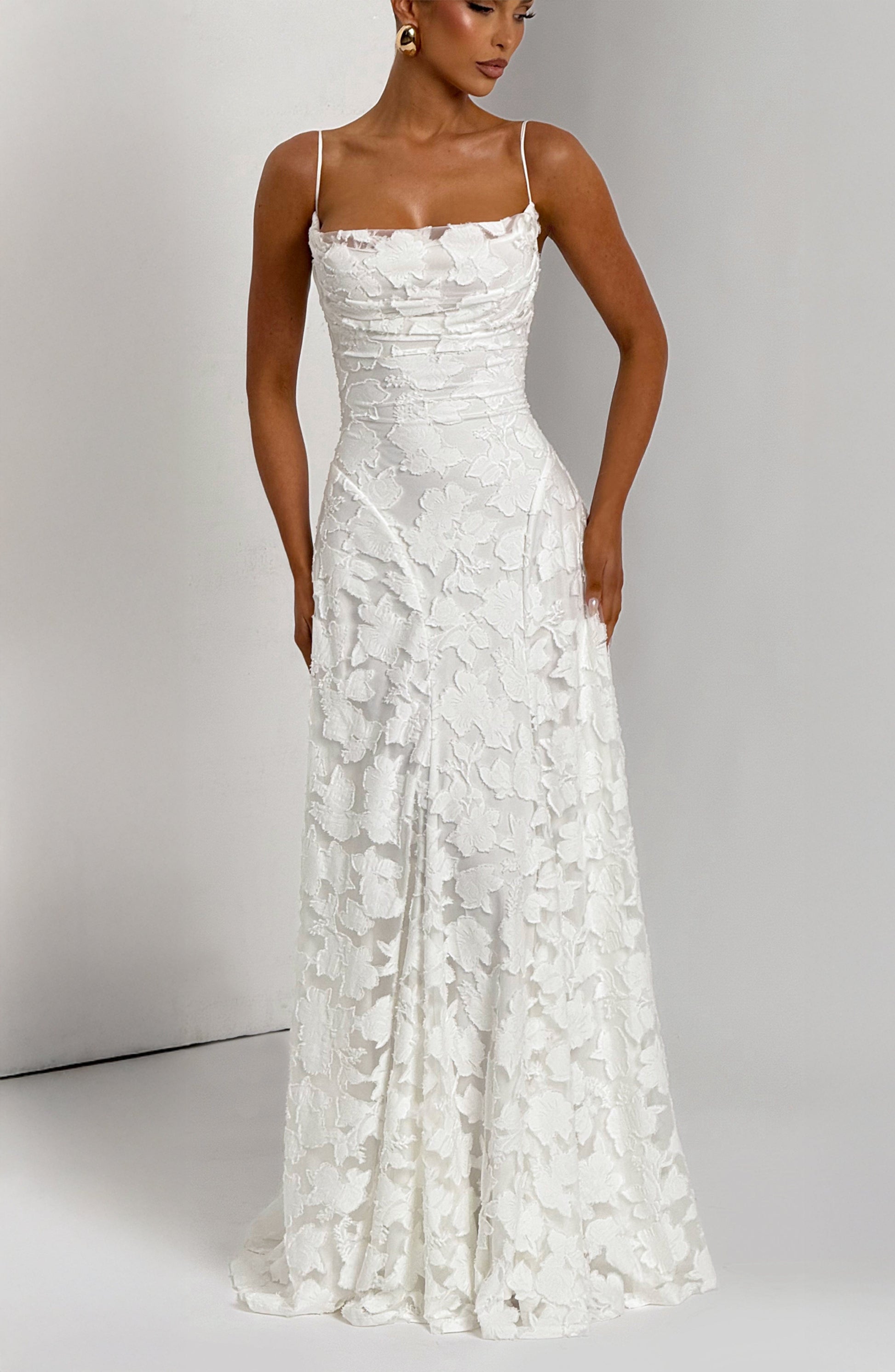 Felicity Maxi Dress | Floral Burnout, Elegant Cowl Neck 4