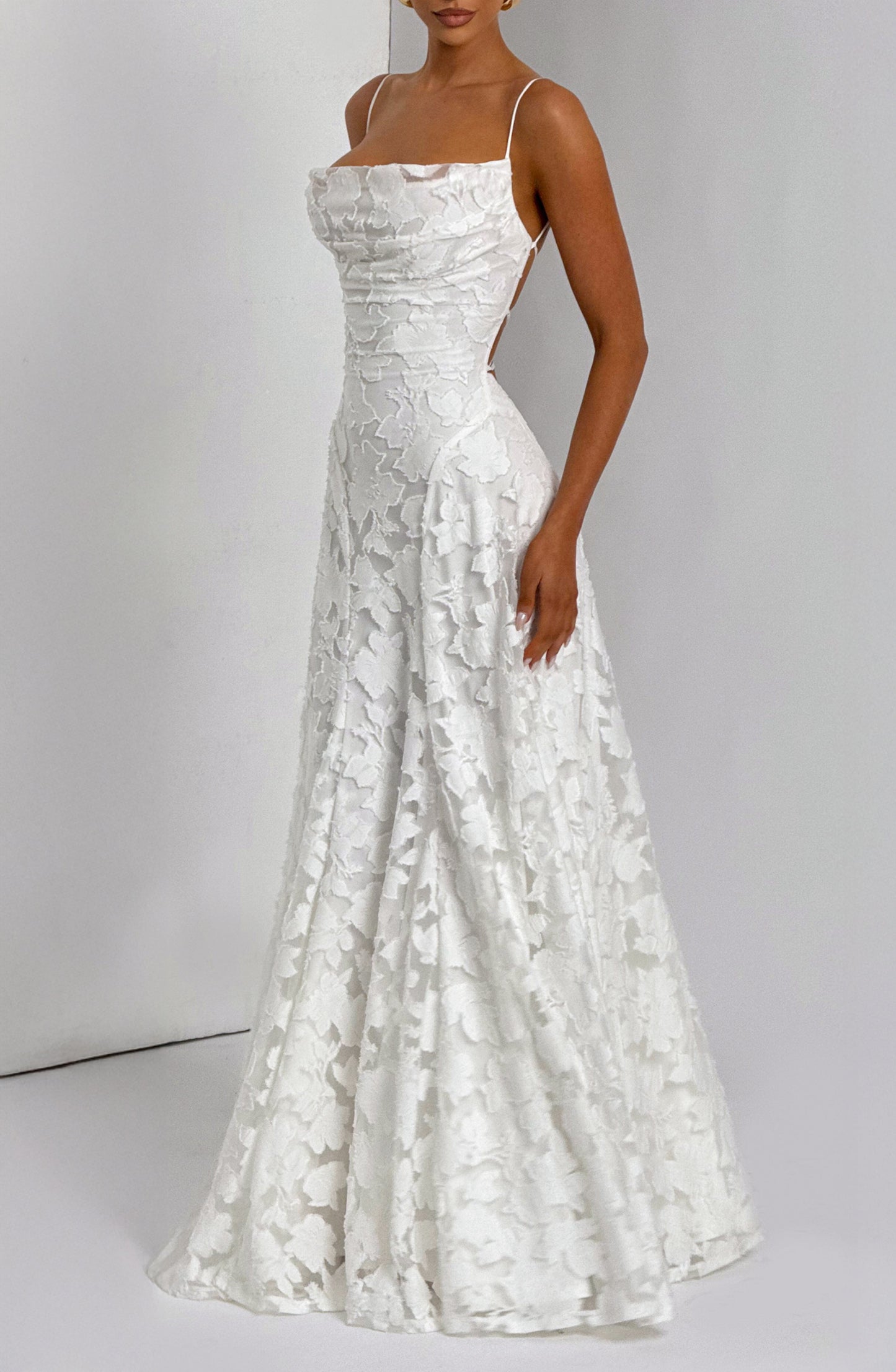Felicity Maxi Dress | Floral Burnout, Elegant Cowl Neck 5