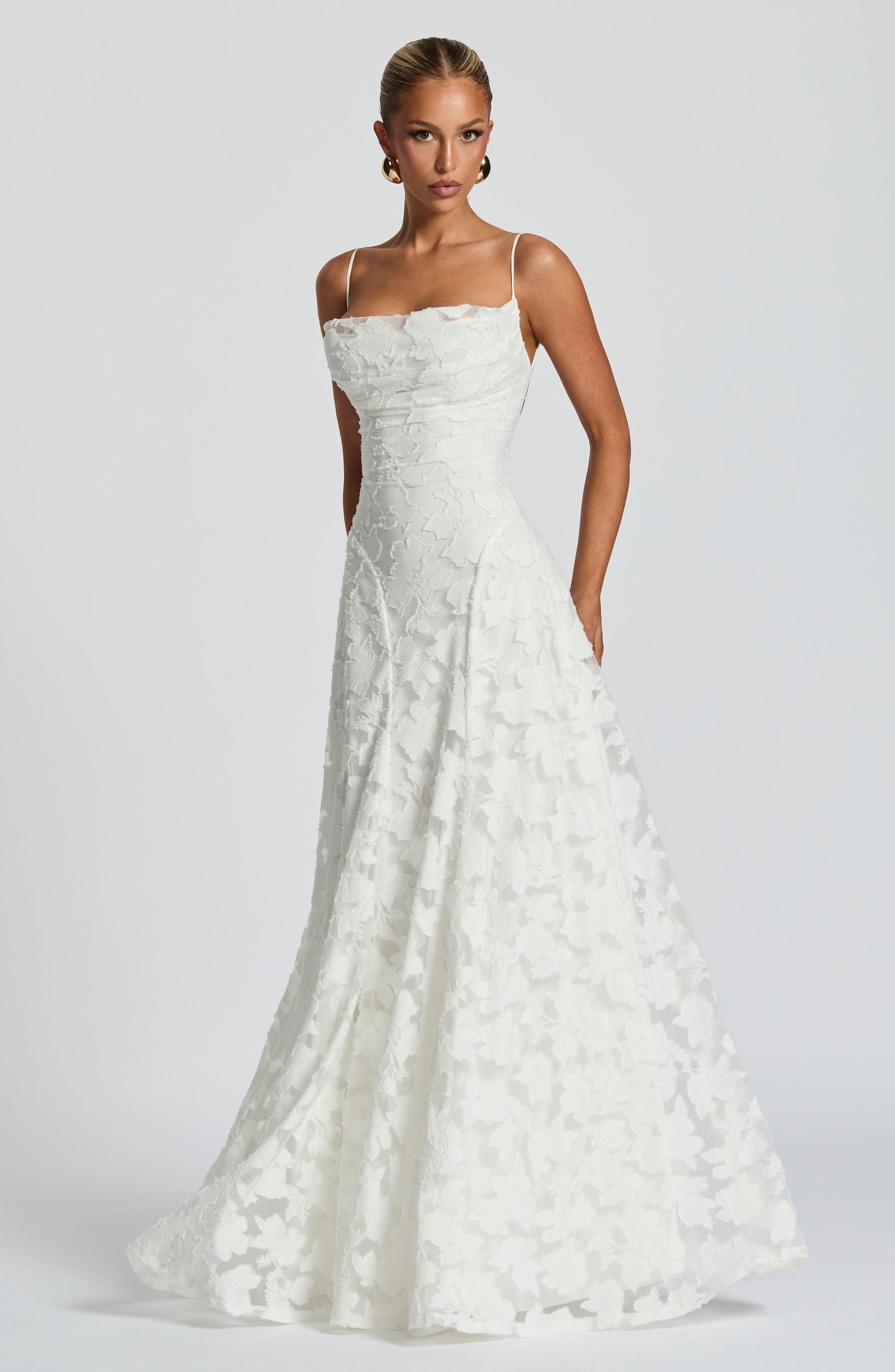 Felicity Maxi Dress | Floral Burnout, Elegant Cowl Neck 8