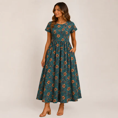 Fiora Midi Dress | Floral A-Line, Perfect for Summer Weddings