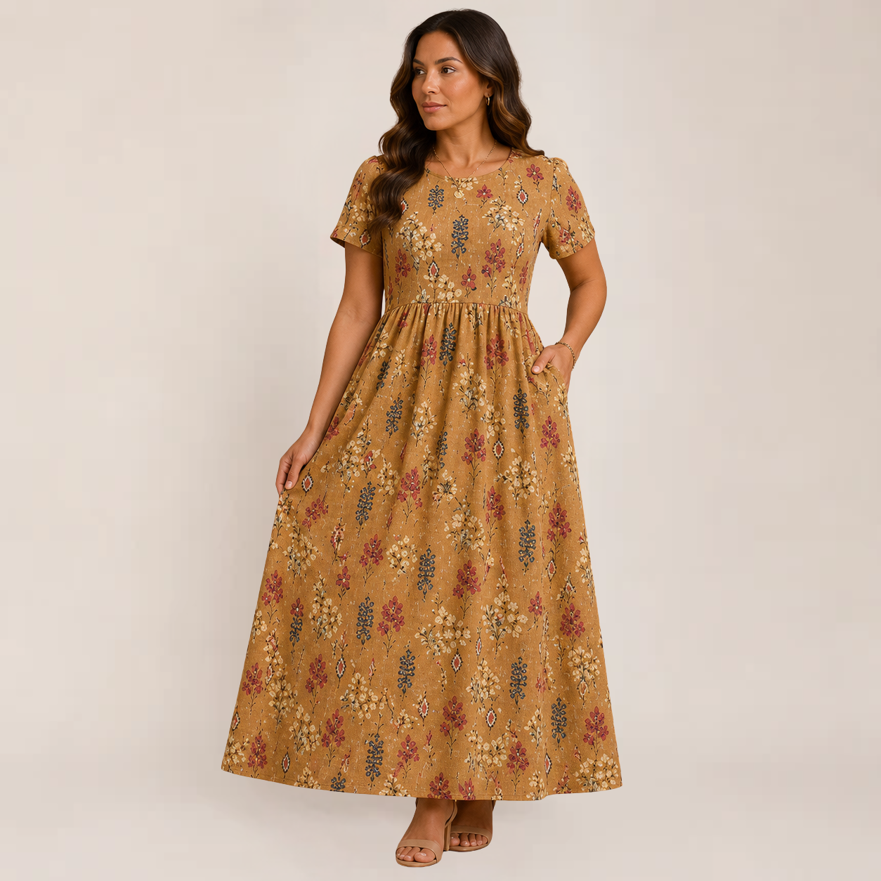 Fiora Midi Dress | Floral A-Line, Perfect for Summer Weddings