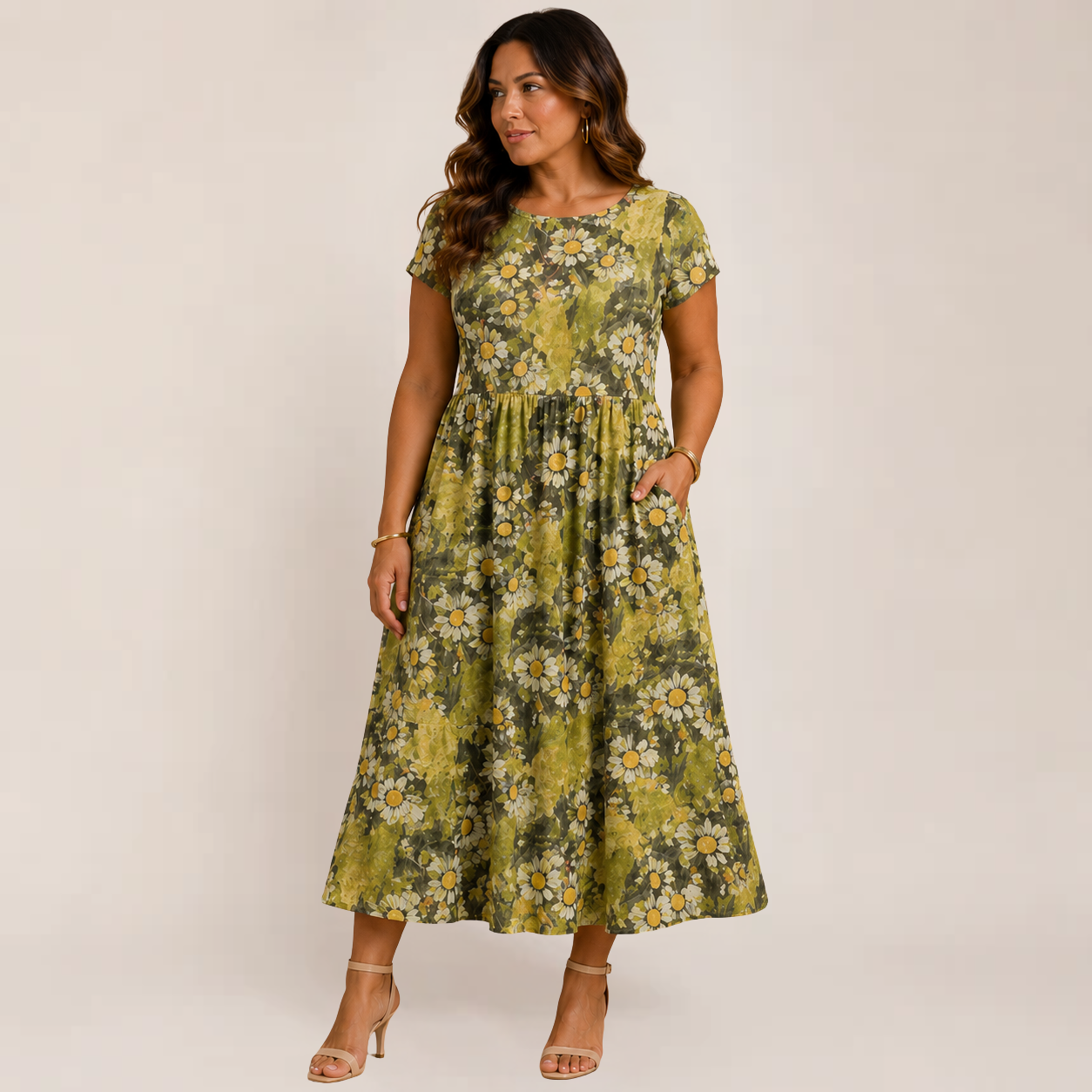 Fiora Midi Dress | Floral A-Line, Perfect for Summer Weddings
