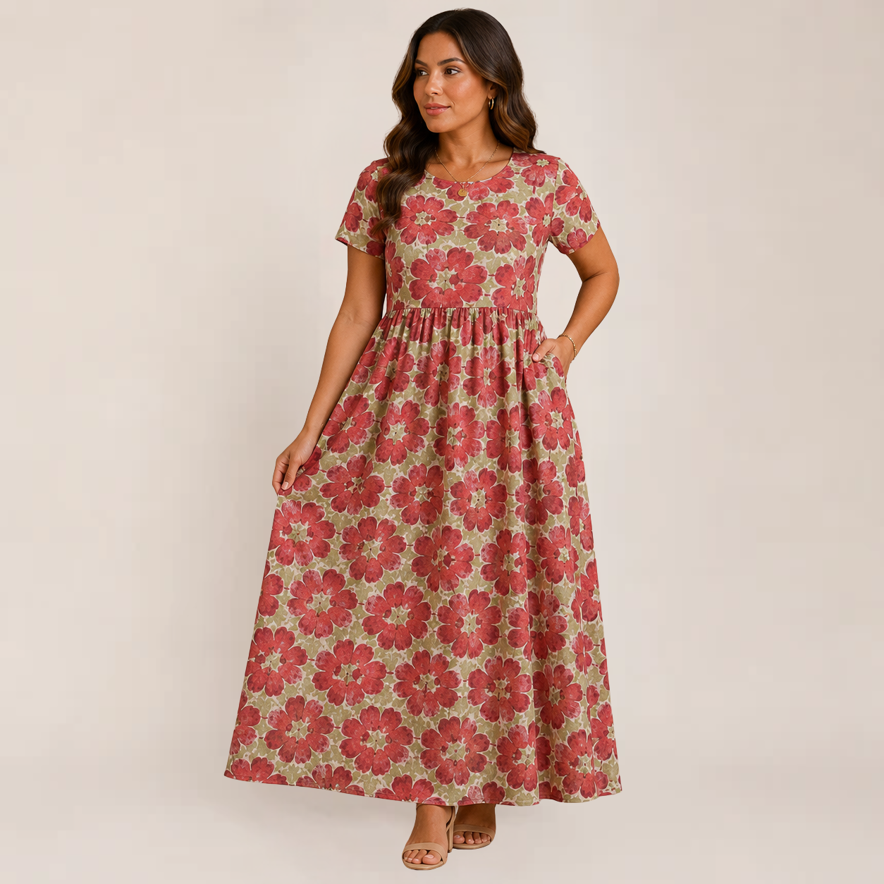 Fiora Midi Dress | Floral A-Line, Perfect for Summer Weddings