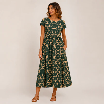 Fiora Midi Dress | Floral A-Line, Perfect for Summer Weddings