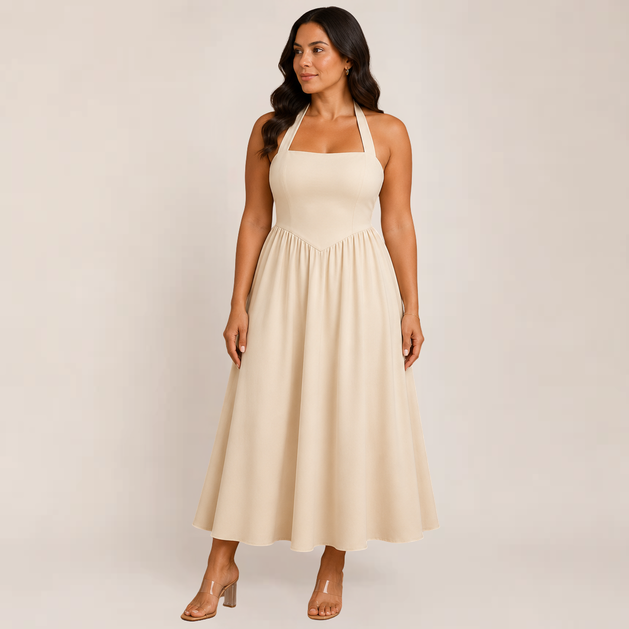 Windsor Women's Summer Dress | Halter Neck, A-Line, Available in White and Black