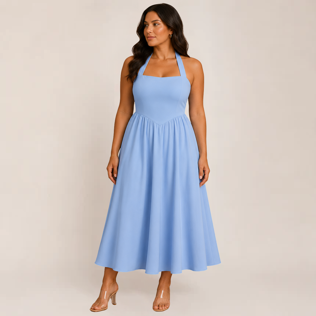 Windsor Women's Summer Dress | Halter Neck, A-Line, Available in White and Black