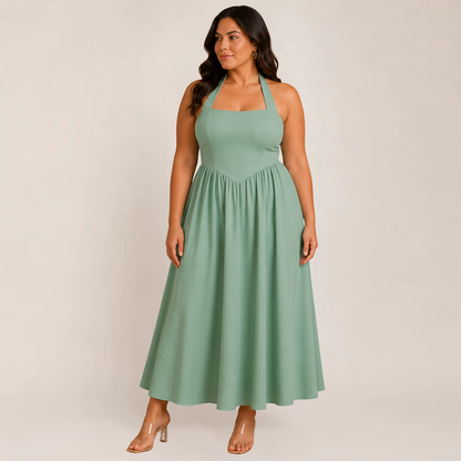 Windsor Women's Summer Dress | Halter Neck, A-Line, Available in White and Black