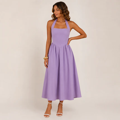 Windsor Women's Summer Dress | Halter Neck, A-Line, Available in White and Black