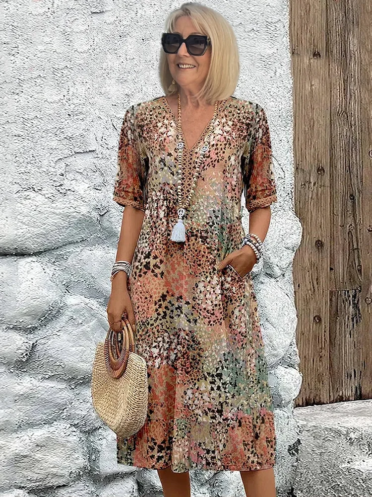 Haven Floral Midi Dress | Tummy Coverage, Breathable Comfort 0