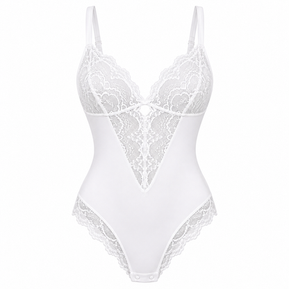 Haven Lace Bodysuit | Black, Compression Fit, Low-Back Design