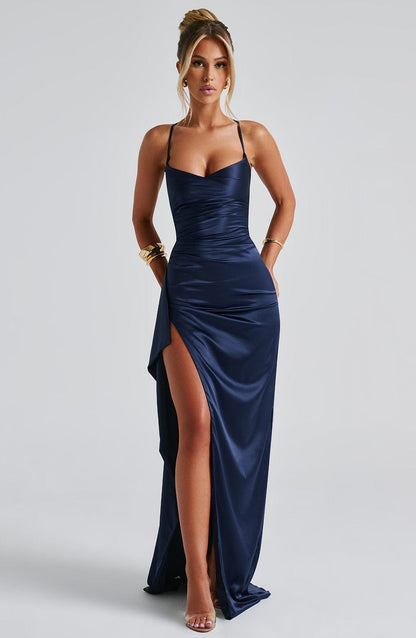 Haven Maxi Dress | Premium Stretch Satin, Elegant Long Dress for Women 4