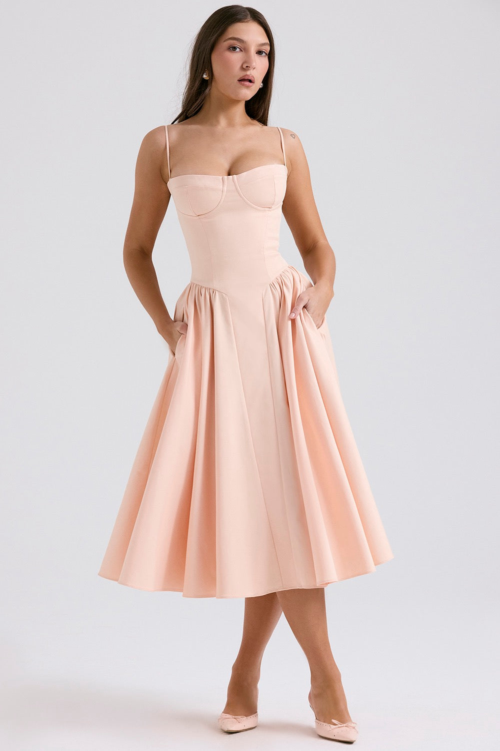 Jade Midi Dress | Elegant Cotton-Polyester Blend for Women 2