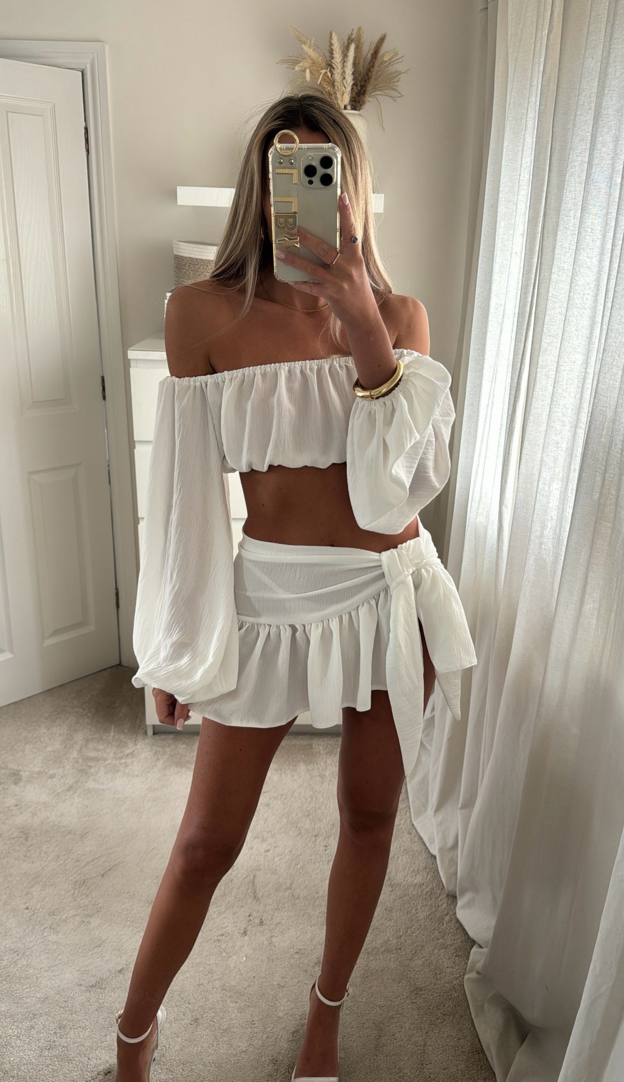 Jilly Two Piece Skirt Set | Off-Shoulder, Lightweight Fabric 2