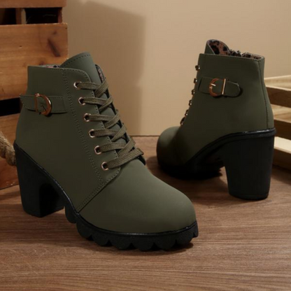 Kavon Ankle Boots | Chunky Lace-Up with Metal Buckle 2