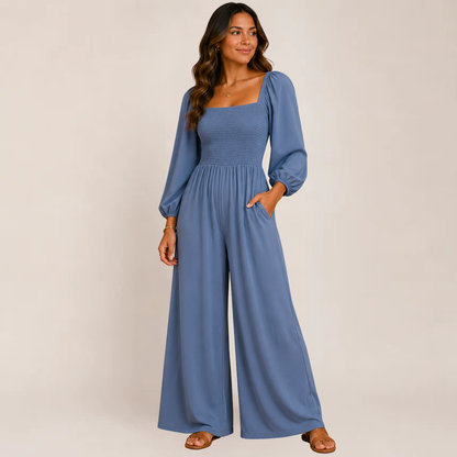 Kisha Black Jumpsuit | Wide Leg, Relaxed Fit for Women